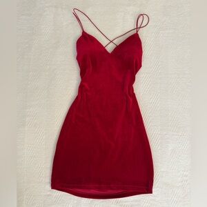 Windsor Deep Red Mini Dress with Spaghetti Straps